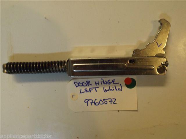 WHIRLPOOL STOVE 9760572 Hinge, Door (white Lh) used WHIRLPOOL STOVE 9760572 Hinge, Door (white Lh) used